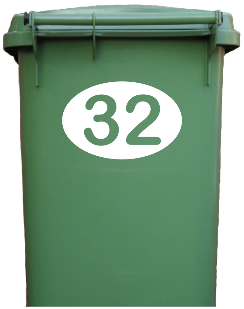 Wheelie Bin Number Vinyl Decal eBay